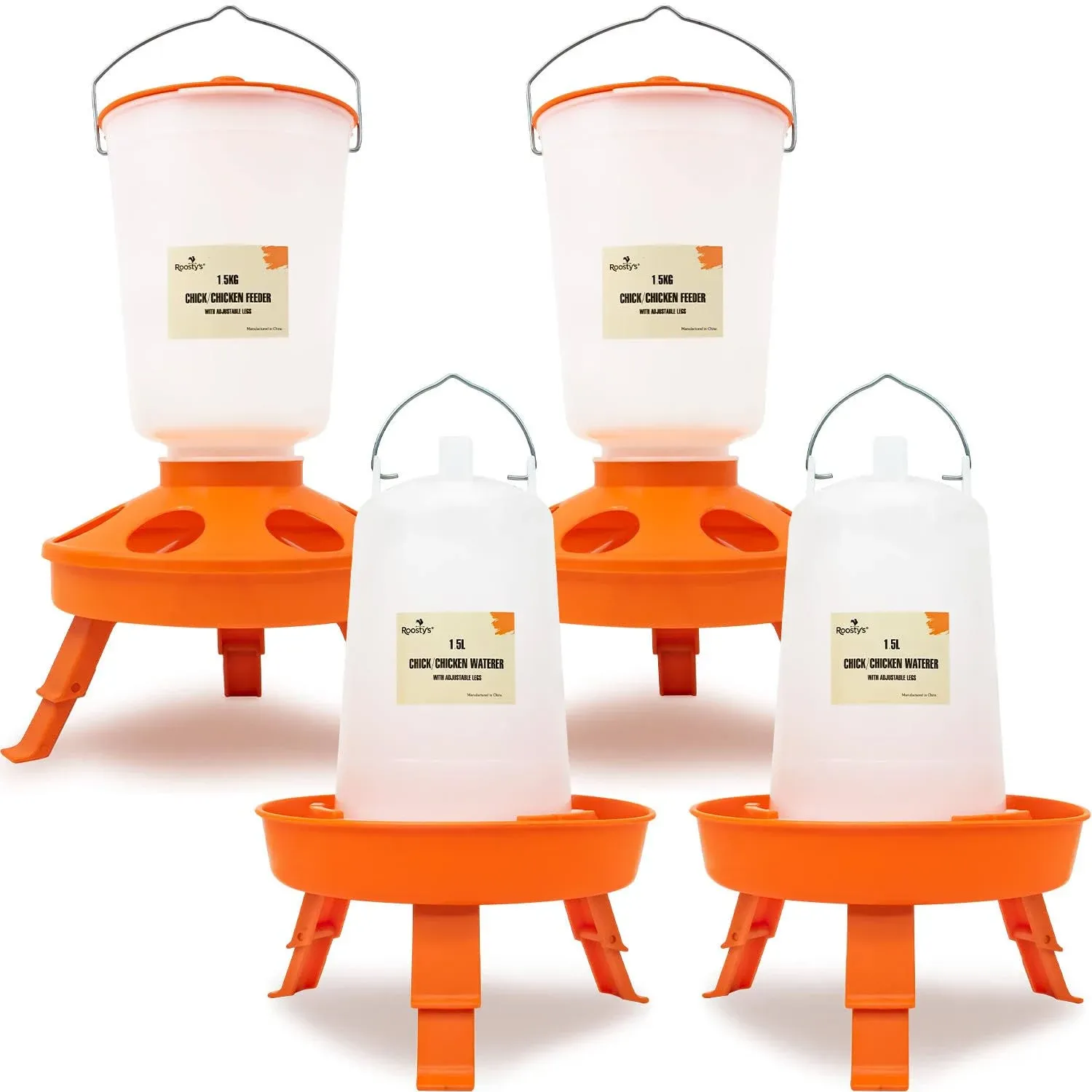 - 2 X Top Fill 1.5KG Chick Feeder and 1.5L Chick Waterer - Chicken Feeders and W