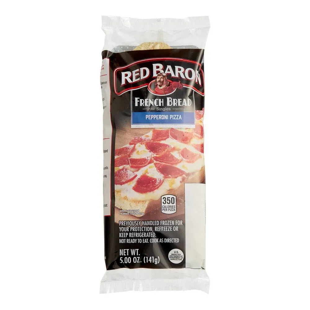 Red Baron Singles French Bread Pepperoni Pizza, 5 Ounce -- 24 per case.