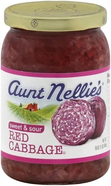 Aunt Nellie's Sweet & Sour Red Cabbage 16 Ounce (Pack of 4)