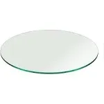 3/8" Thick Round Glass Table Top Pencil Polish Tempered - 18 inch