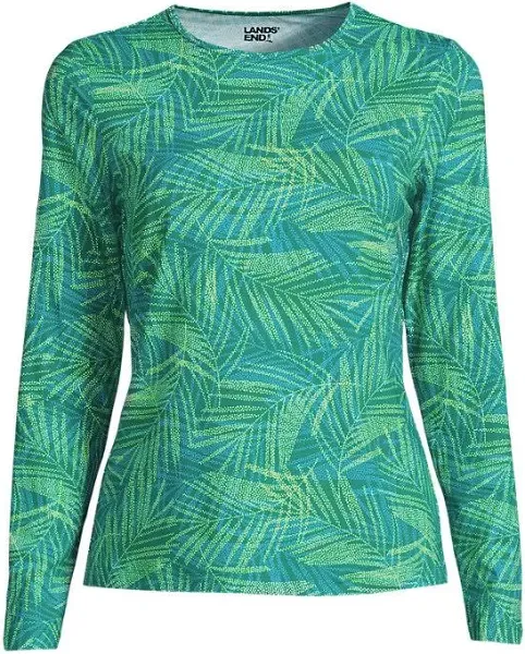 Lands' End Women's Crew Neck Long Sleeve Rash Guard