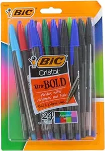 BIC Cristal Bold Ball Pen 24pk Assorted