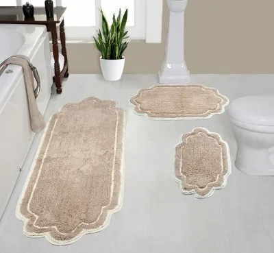 Allure Collection Cotton Tufted Bath Rug Set Set of 3 - Home Weavers