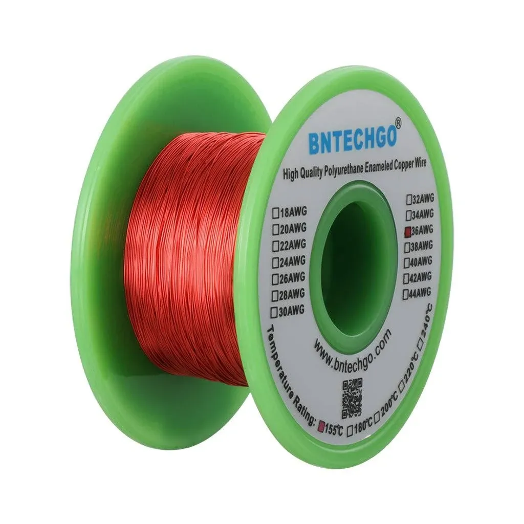 BNTECHGO 36 AWG Enameled Copper Magnet Wire - 4 oz - 0.0049&#034; Red