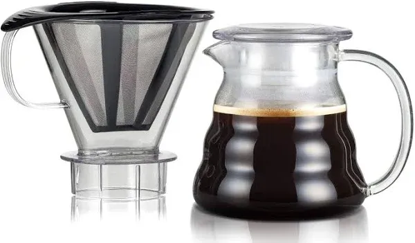 Bodum Melior Manual Drip Coffee Maker Stainless Steel Filter Glass Pot MINT