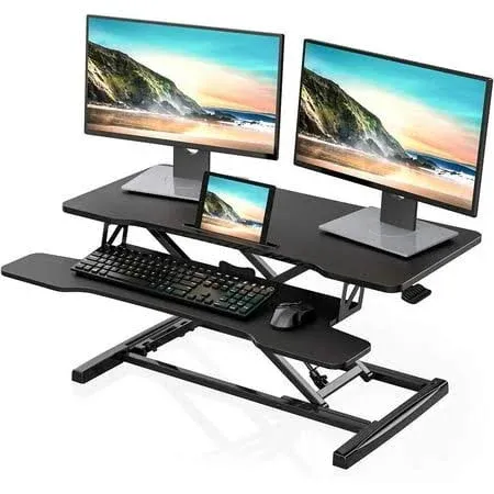 FITUEYES Height Adjustable Standing Desk 36” Wide Sit to Stand Converter Stand u