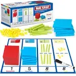 Torlam 131 PCS Base Ten Blocks for Math - Place Value Blocks, Plastic Base 10 Math Manipulatives 1st Grade, Math Counters, Number Blocks, Math Cubes