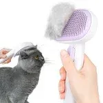 Aumuca Cat Brush with Release Button, Cat Brushes for Indoor Cats Shedding, Cat Brush for Long or Short Haired Cats, Cat Grooming Brush Cat Comb for