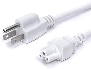 THE CIMPLE CO 6 Feet, White - 3 Prong AC Power Cable for Laptops, Computers, & Power Supplies - C5 Mouse Power Supply Cord - NEMA 5-15P to C5 / IEC 320 - (1.8 Meter)