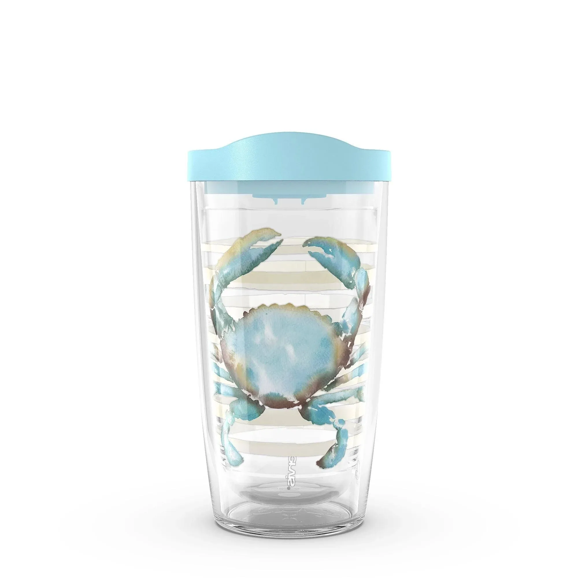 Tervis Sara Berrenson Atlantic Crab Made in USA Double Walled Insulated Tumbler Travel Cup Keeps Drinks Cold & Hot, 16oz, Classic