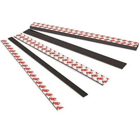 Magnetic Tape with Adhesive Backing,12 Feet Magnets Strips for Crafts,Flat Package (8PCS 0.5X12"+4PCS 1X12") Self Sticky Magnets