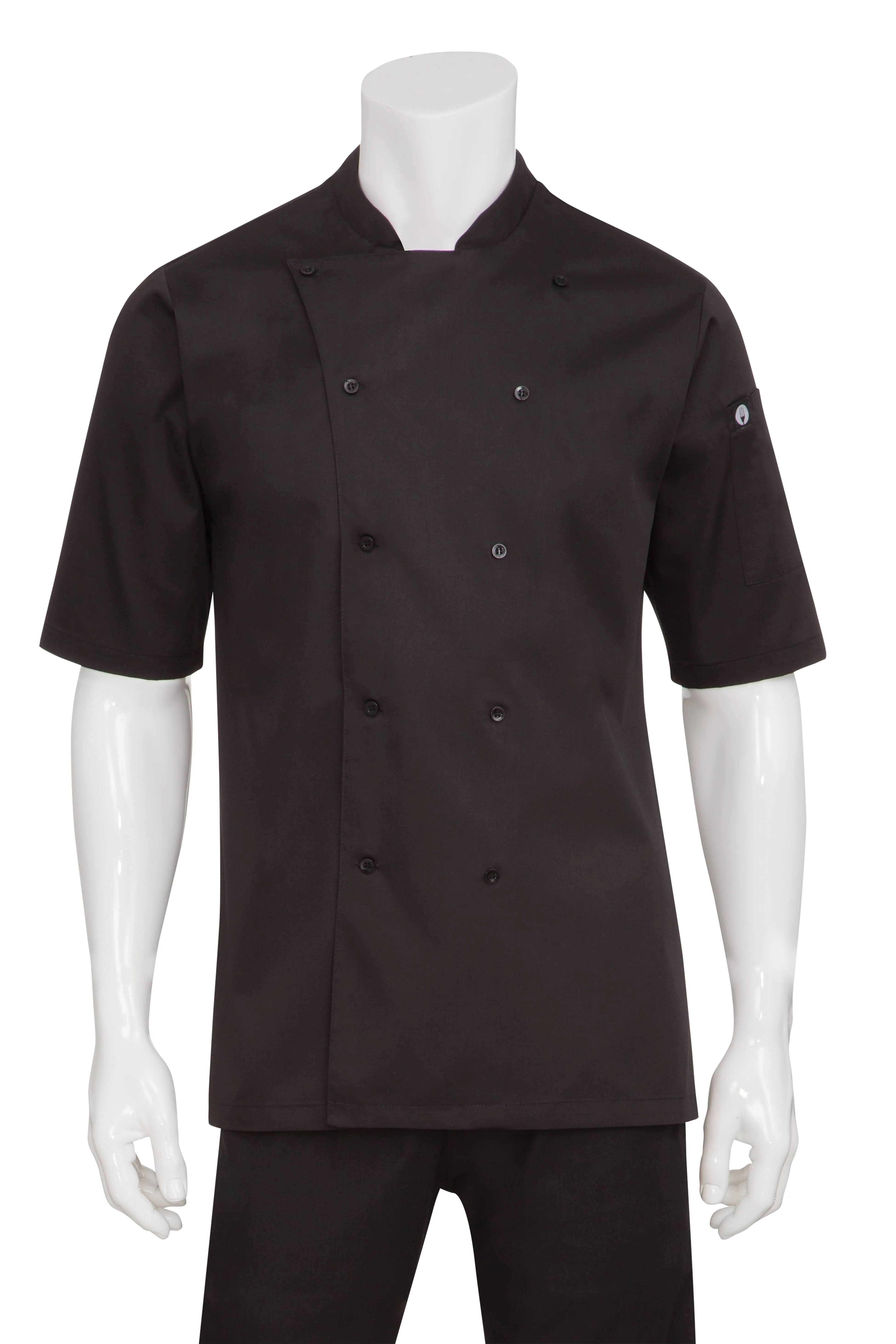 Chef Works K150BLKL Men's Bistro Coat L