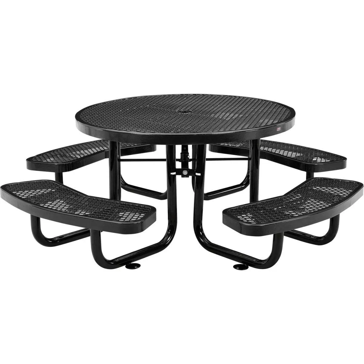 Global Industrial 277150KBK 46" Round Kids Picnic Table, Expanded Metal, Black