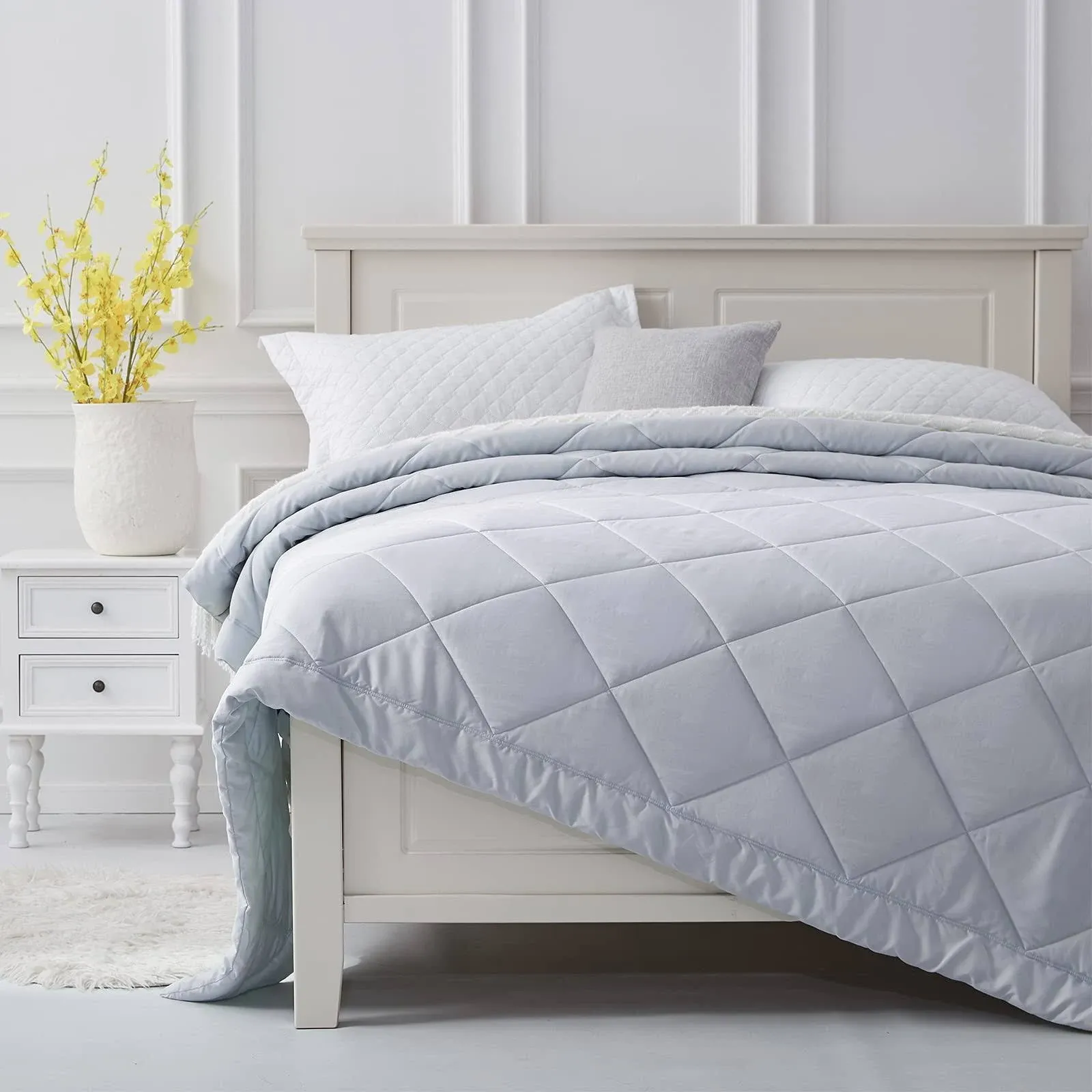 Sunstyle Home Lightweight King Comforter - Comforter Duvet Insert- Quilted Comforters King Size - Reversible Bedspread for All Season Soft Cozy Quilt