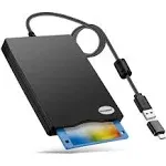 3.5" USB External Floppy Disk Drive Portable 1.44 MB FDD for PC Windows Mac No