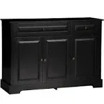 HOMCOM Modern Sideboard Buffet Cabinet with Storage Cupboards 2 Drawers and Adjustable Shelves for Living Room Kitchen Black