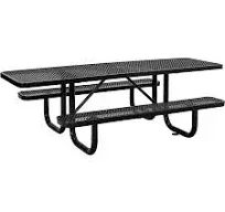 Global Industrial 695289RD 8' Picnic Table, ADA Compliant, Expanded Metal, Red