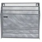 Vertical File Storage Desktop Organizer Wall Mount Office Metal Mesh 12.5&#034; L ...