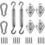 Sun Shade Sail Hardware Kit - 8 Inches - Super Heavy Duty - for Rectangle and Square Sun Shade Sail