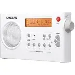 Sangean PRD-7 PR-D7 Portable AM/FM Rechargeable Compact Digital-Tuning Radio (White)