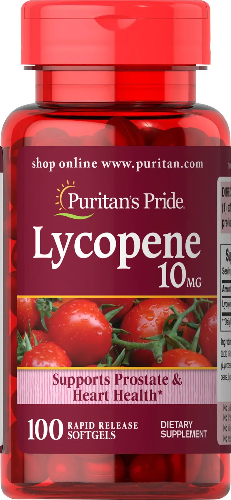 Lycopene 10 mg, 100 Softgels (2111) | Puritan's Pride