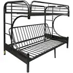 Acme Furniture Eclipse Twin XL Over Queen and Futon Bunk Bed in Black