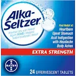 Alka-Seltzer Effervescent Extra Strength Heartburn Medicine Tablets (72 Count)