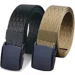 WYuZe 2 Pack Nylon Belt Outdoor Military Web Belt 1.5" Men Tactical Webbing Belt