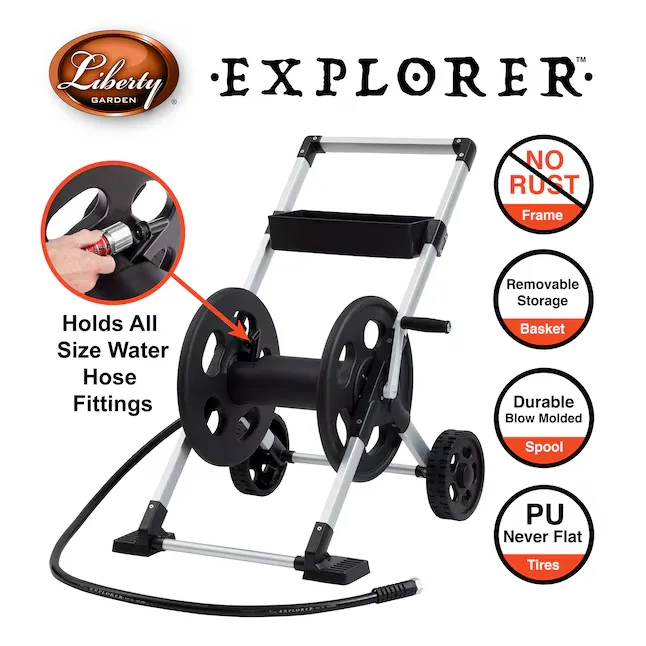 Liberty Garden Explorer Aluminum 250-ft Cart Hose Reel Lowes.com