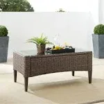 Crosley Rockport Outdoor Wicker Coffee Table Brown