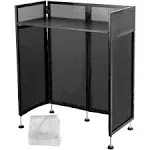 VEVOR DJ Facade 20x40x45, DJ Event Booth Flat Table Top w/ White & Black Scrim