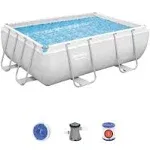 : Power Steel 9&#039;3&#034; X 6&#039;5&#034; X 33&#034; above Ground Pool Set - 937 Gallons, Rectangular