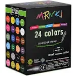 MRNKI Liquid Chalk Markers 24 Color Branch Erasable Chalk Marker for Kids with Smooth Boards and More