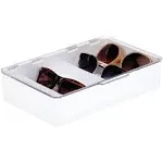 mDesign Plastic Stackable Eyeglass Storage Organizer, 5 Sections White