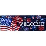 Fireworks & Flag - Signature Sign - 5 inch x 15 inch PVC Sign Licensed, Trademarked, Copyright by CDI. Made in The USA