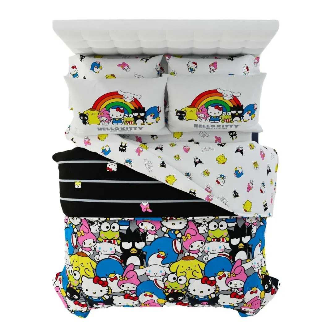 Franco Sanrio Hello Kitty &amp; Friends Bedding 7 Piece Super Soft Comforter and ...