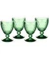 Shop Villeroy & Boch Boston Goblet, Set Of 4 In Green