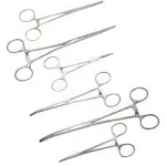 SE Ultimate 6-Piece Hemostat Set - Stainless Steel, Straight and Curved Forceps for Crafts, Fishing Lines, Sewing, Doll Making, Hobbies - HEMO-SET-6