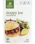 Simply Organic Sloppy Joe, Certified Organic, Gluten Free | 1.41 oz | Pack of 12