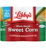 (4 Count) Libby's Canned Whole Kernel Sweet Corn, 4 oz