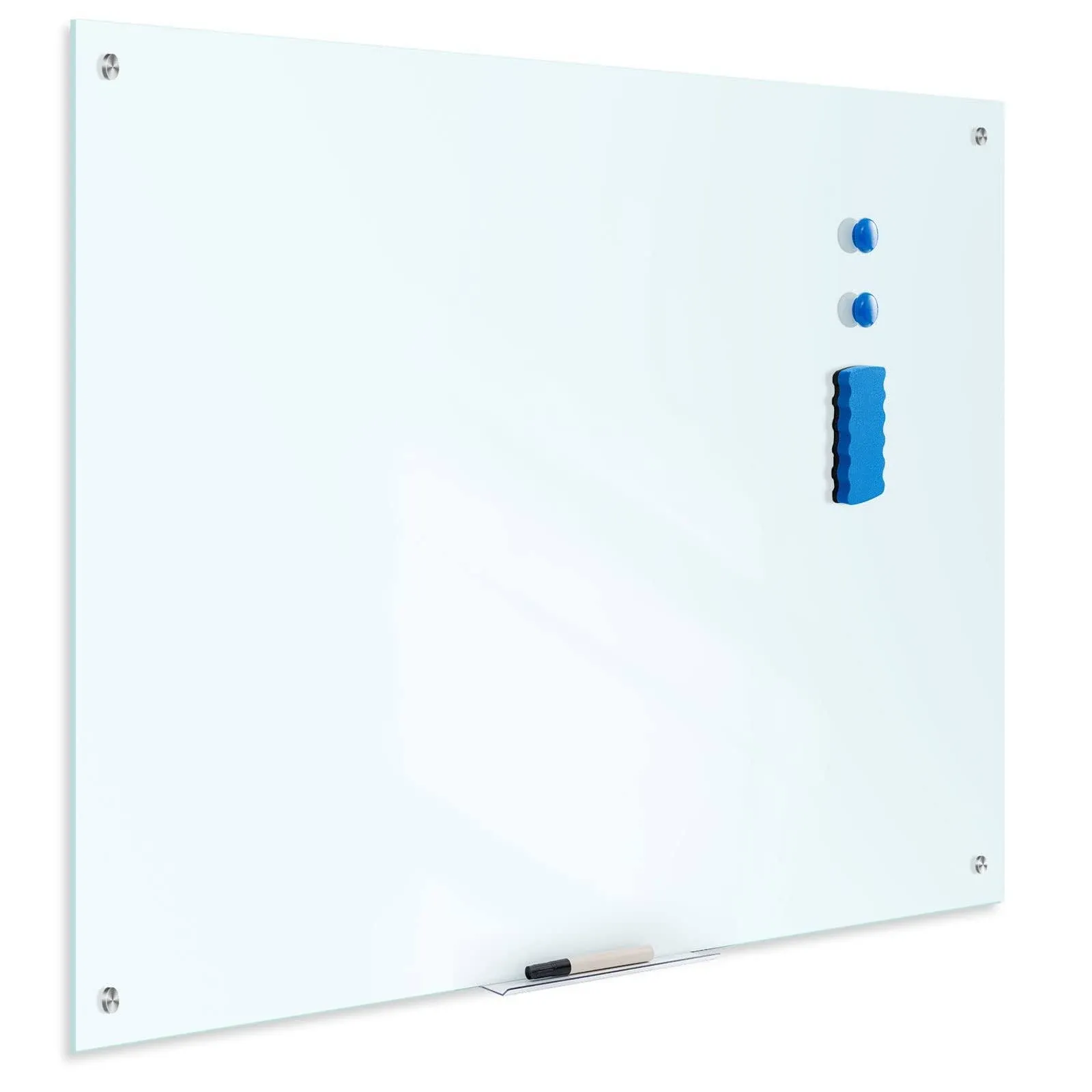 TIANSE Glassboard, Magnetic Dry Erase Board - Large Frameless 48&#034; x 36&#034; White