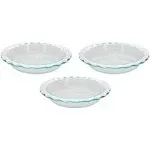 Pyrex Easy Grab 9.5" Glass Pie Plate Pan (6-PACK)