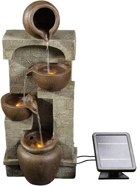 Teamson Home 28" Solar-Powered 4-Tier Outdoor Water Fountain