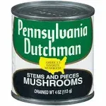 Pennsylvania Dutchman Mushrooms, Pieces & Stems - 4 oz