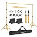 EMART Photo Video Studio 2mx3m(HxW) Adjustable Backdrop Stand Background Support System Kit with Carry Bag - Gold