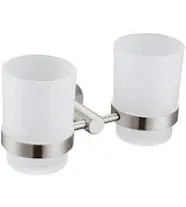 Double Toothbrush Holder, Angle Simple SUS304 Stainless Steel Brushed 