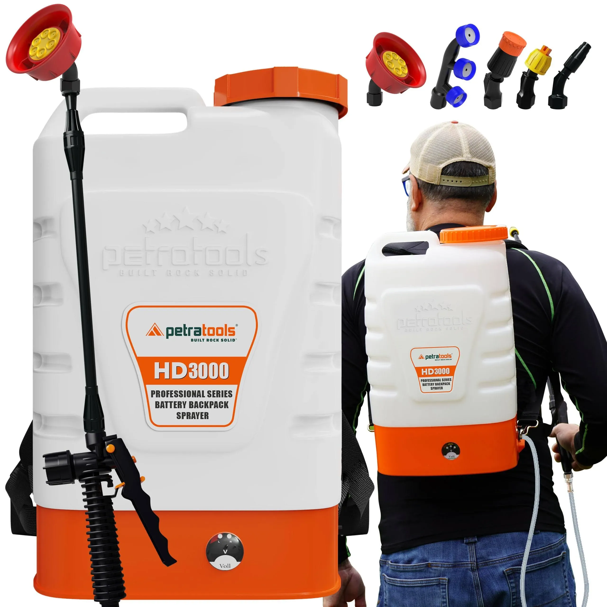 PetraTools Battery Powered Backpack Sprayer | HD3000 (3 gal)