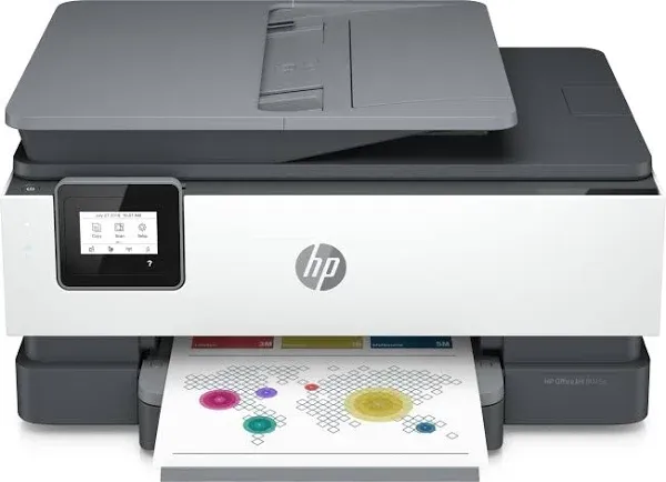 HP OfficeJet 8015e Wireless Color All-in-One Printer with 6 Months Free Ink with HP+(228F5A), White