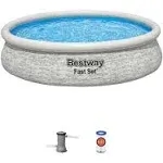 Bestway Fast Set 12' x 30" Inflatable Stacked Stone Swimming Pool Set (Open Box)