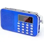 Prunus Mini Portable Radio Am FM Pocket Radio with MP3, LED Flashlight, Digital Radio Speaker Support Micro SD/TF Card/USB, Auto Scan S